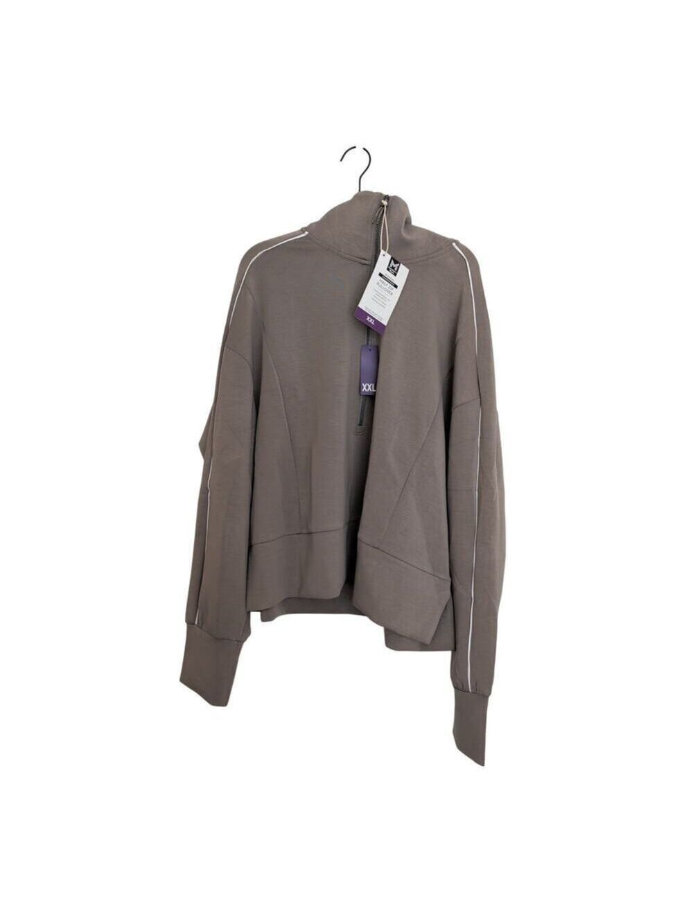 Women's Sandwash Half Zip Pullover Grey Bisque Size XXL